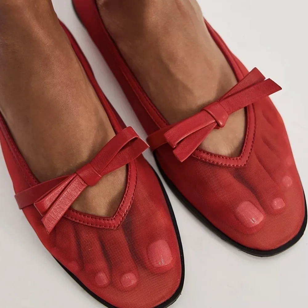 Free People Mesh Mania Bow Flats